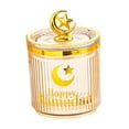 thumbnail image 3 of Tarro de dulces de Ramadán, caja contenedora para aperitivos Eid Mubarak, caja de baratija, bote de comida reutilizable, organizador de encimera, tarro para servir dulces Ámbar, 3 of 8