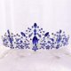 thumbnail image 5 of Corona barroca con encanto de diamantes de imitación, diadema de princesa reina para novia, para boda, fiesta, cumpleaños (azul), 5 of 5