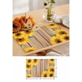 thumbnail image 5 of Watercolor Sunflower Farm Plant Placemats Set of 4,Wipeable Washable Table Mats for Dining Tables,Farmhouse Vintage Wood Board Place Mats for Kitchen Event Party Tabletop Decor, 5 of 7