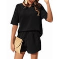 thumbnail image 3 of Pajamas Set for Women Waffle Knit Lounge Set 2 Piece Outfits Loungewear Sweatsuit with Pockets, 3 of 9