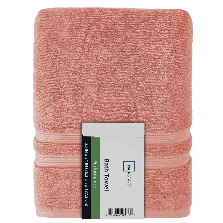 Mainstays Performance Solid Bath Towel, Terra Cotta, 54x30 inches