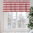 thumbnail image 5 of Christmas Red Valances for Windows, 42 x 12in, and White Stripe Rod Pocket Kitchen Valance Curtain Light Filtering Window Treatments for Living Room Bedroom, 1 Panel, 5 of 7