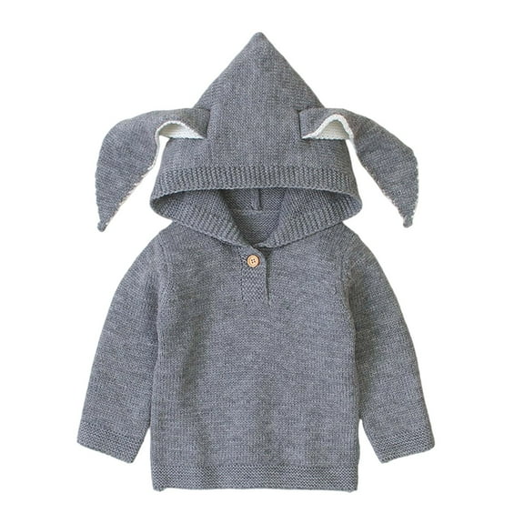 CAIVO Boys Hooded Knit Sweater Long Sleeve O-Neck Knitwear With Adorable Soft Warm Winter Pullover Toddler Kids Cozy Casual Outerwear Stylish Child Clothing
