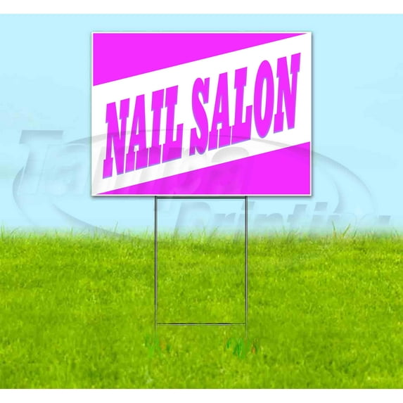 Nail Salon (18" x 24") Yard Sign, Includes Metal Step Stake