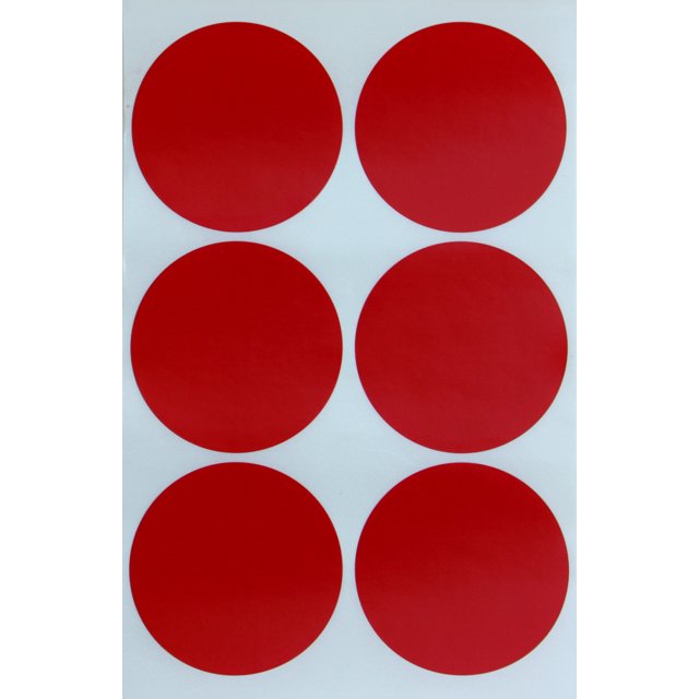 Royal Green - Round 2" inch Red Sticker 50mm Write on Labels Permanent Adhesive - Two inch Dots - 540 Pack
