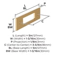 thumbnail image 5 of Amerock Medora 3-3/4 inch (96mm) Center-to-Center Rectangle Champagne Bronze Cabinet Pull Backplate, 5 of 6