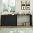 thumbnail image 4 of MIDOQIN Innovative Sideboard Buffet Cabinet with Adjustable Pull-Out Top Wood Accent Entryway Console Buffet Table, Coffee Bar Cabinet for Study, Entryway, Living Room, 4 of 15