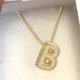 thumbnail image 5 of Collar con letras de burbujas, collar con dijes, aniversario, ella, mujeres, hombres, declaración, diamantes de imitación, graduación, regalo de joyer B, 5 of 8