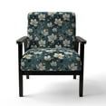 thumbnail image 4 of Designart "Elegant Mingle Of Teal And Ivory" White Floral Upholstered Accent Chair - Cottage Arm Chair For Living Room, 4 of 5