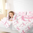 thumbnail image 4 of Manfei Fashion Bowtie 7pcs Queen Bedding,Initial Q ABC Themed Bedding Comforter Set Queen,Pink Reversible, 4 of 7
