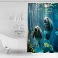 thumbnail image 4 of 60x72 Inch Shower Curtains for Bathroom Tropical Ocean Sea Lion Fabric Bath Curtain Decor Coastal Animal Fish Coral Waterproof Restroom Curtains Shower Set Accessories with 12 Hooks 60 Inch, 4 of 6