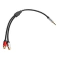 thumbnail image 1 of 3.5mm/0.1in Range Audio Cable, Strong Compatibility Subwoofer Stereo Audio Cable, Twin  Socket Adapter For A TV, AV Receiver TV/ / Computer 0.3m/11.8in, 1 of 8