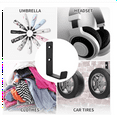 thumbnail image 4 of Ensemble de 4 Crochets en Forme de J Robustes - Crochets de Garage - Crochets Muraux en Métal pour Rangement d'Outils - Garage Camion et Maison, 4 of 6