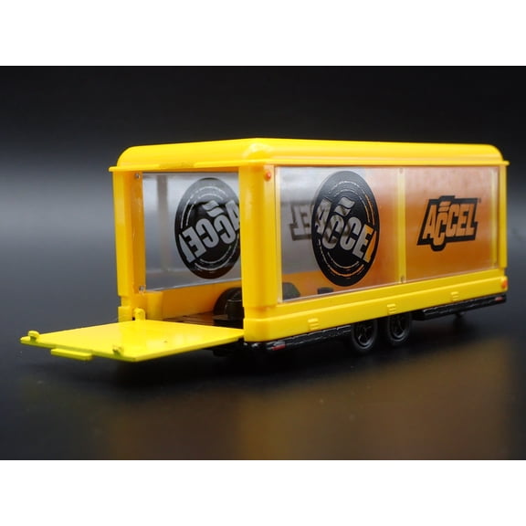 Open Box ENCLOSED GLASS CAR DISPLAY TRAILER ACCEL RARE 1:64 SCALE DIORAMA DIECAST MODEL
