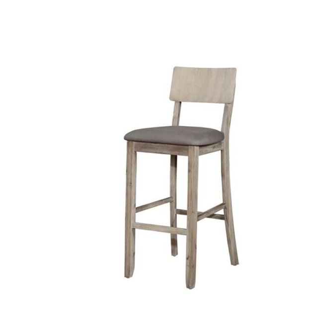 Atlin Designs Acacia Wood Gray Bar Stool Rectangular 43.5" Unassembled