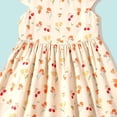 thumbnail image 5 of Girls Soft Cotton Sleeveless A-Line Dress Floral Cherry Print Summer Casual Birthday Party for Kids 4-14 Beige,Size 5-6 T, 5 of 5