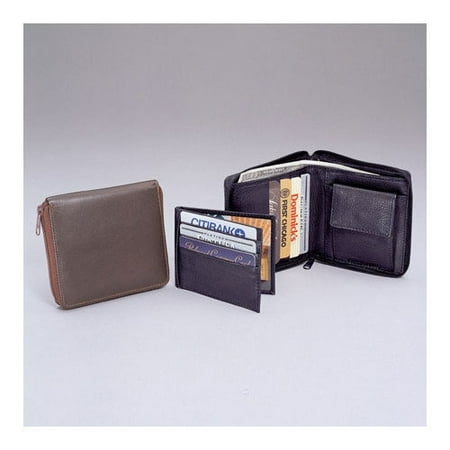 Winn International Cowhide Drum-Dyed Nappa Leather Zippered Wallet