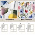 thumbnail image 5 of Swag Valance Curtains for Windows, Blue Red Floral Light Filtering Kitchen Curtains with Rod Pocket, Abstract Yellow Flower Leaf Painting Art Window Treatment Valances for Living Room, 28x36 - 2 PCS, 5 of 9