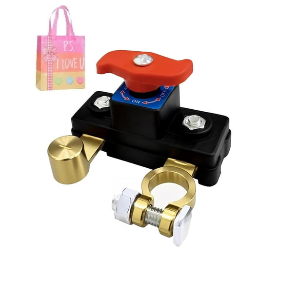 Battery Disconnect Switch 12V/24V - Universal Manual Cut Off Isolator for Car, RV, Boat, Truck - Prevents Battery Drain & Corrosion(XX)