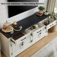 thumbnail image 4 of T4TREAM Farmhouse 66" TV Stand for TVs up to 75 inch, Entertainment Center with Storage Cabinet Drawer for Living Room, White, 4 of 8