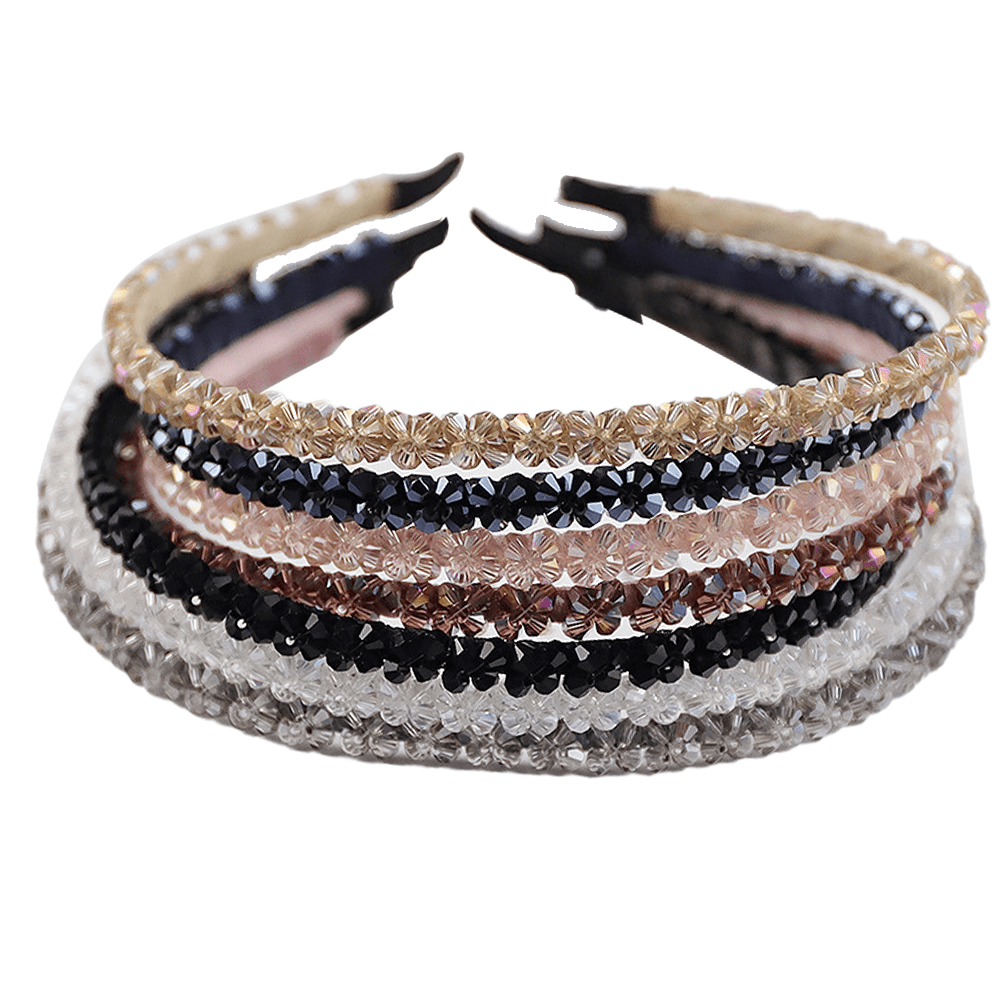Rhinestone Beaded Headbands, No Slip Jeweled Head Wraps Women Girls