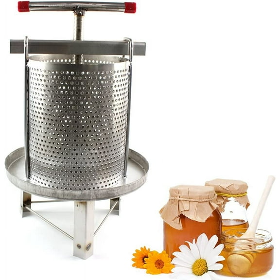 FETCOI Universal Household Manual Bee Honey Press Presser Wax Machine for Beekeeping Agriculture Vertical Stripe Silver (60cm/23.6'')
