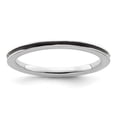 thumbnail image 5 of Auriga Fine Jewelry 925 Sterling Silver Black Enameled 1.5mm Ring for Women Size- 9, 5 of 6