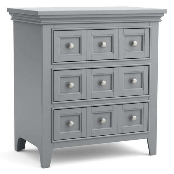 Furniture of America Senoma Solid Wood Nightstand with USB Port, Gray