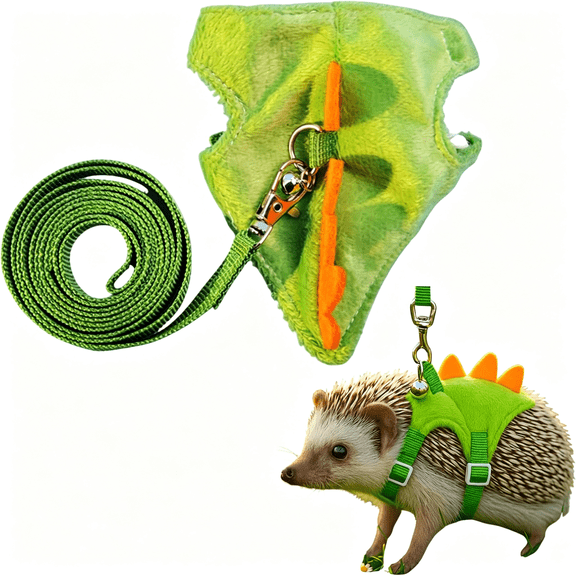 GASTROPOD Hedgehog Leash and Harness Clothes Accessories, Dinosaur Shaped Harness Leash for Training Playing, Hamster Clothes for Ferret Guinea Pig Hamster, Hedgehog Accessories, Guinea