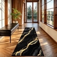 thumbnail image 3 of Bleum Cade 2x6 Runner Rugs for Hallways Kitchen Modern Abstract Washable Rug Soft Non Slip Black Gold Marble Indoor Carpet for Laundry Entryway Bedroom Bathroom, 3 of 12