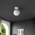thumbnail image 3 of JONATHAN Y Marcel Bistro 7.75" 1-Light Bohemian Farmhouse Iron/Frosted Glass LED Semi Flush Mount, White, JYL7499H, 3 of 9