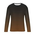 thumbnail image 5 of Long Sleeve Shirts for Men Gradient Color Crewneck Loose T-Shirts Lightweight Breathable Athletic Tops, 5 of 5