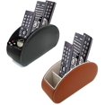 thumbnail image 1 of Organisateur de Télécommande en Cuir avec 5 Compartiments Spacieux (Noir+marron), 1 of 8