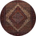 thumbnail image 1 of Ahgly Company Machine Washable Indoor Round Traditional Sepia Brown Area Rugs, 4' Round, 1 of 7