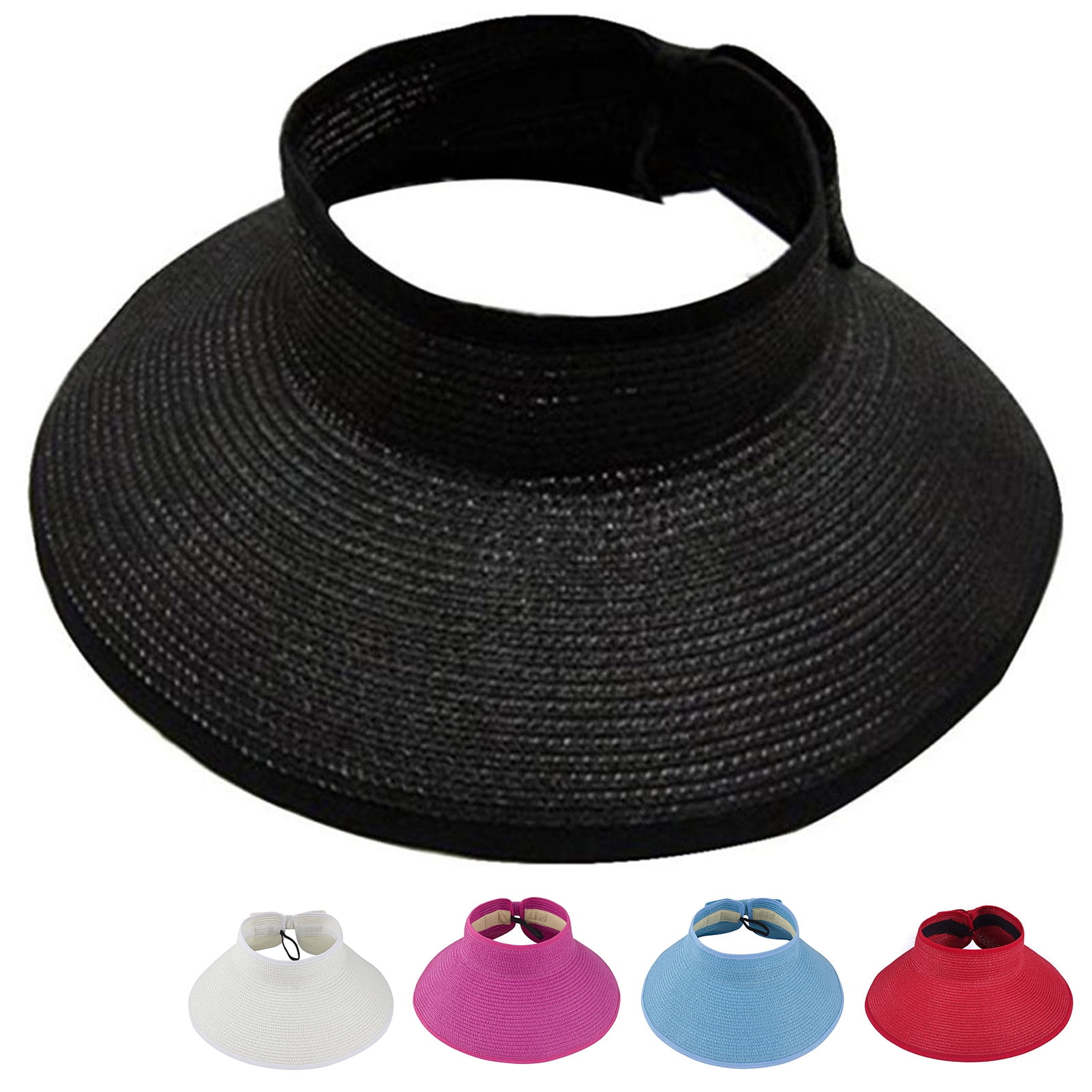 Travelwant Women's Summer Foldable Wide Brim Beach Hats Straw Sun Visor