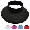 thumbnail image 4 of Foldable Straw Sun Visors for Women, Sun Protecetion Wide Brim Sun Hats Adjustable Roll Up Beach Hat, 4 of 8