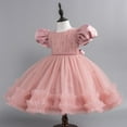 thumbnail image 3 of Avrntaa Baby Girls Tulle Princess Dress Satin Sleeve Tutu Party Dresses Toddler Girl Birthday Ball Gown, 3 of 5