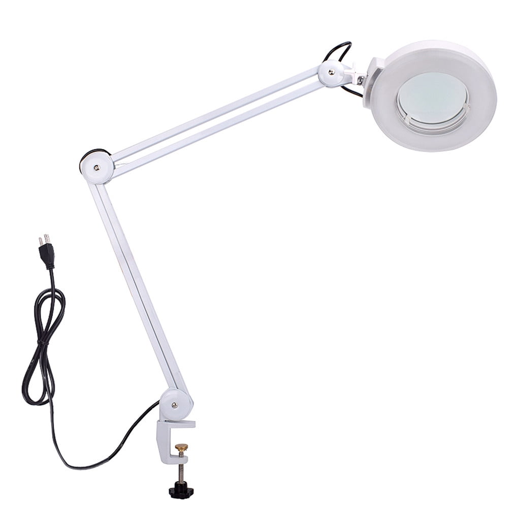Magnifying Desk Lamp with Clamp Reading Lamp Light Magnifying Glass Salon Beauty Equipment for Eyebrow Tattoo Manicure LED Magnifier Lamp 