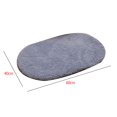 thumbnail image 3 of Matsuzay Alfombrilla antideslizante para baño, alfombra para puerta ovalada de terciopelo ártico, absorbente y resistente al desgaste, alfombrilla Juegos de accesorios de baño plata gris Matsuzay HA0065-09, 3 of 6