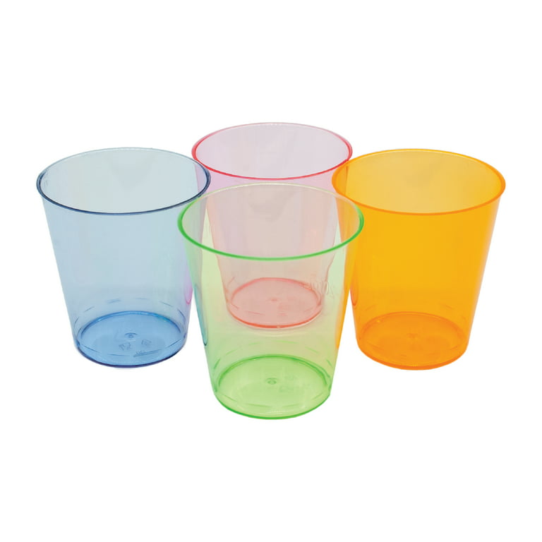 Best Brands 24pc Mini Plastic 2oz Bright Neon Color Cups