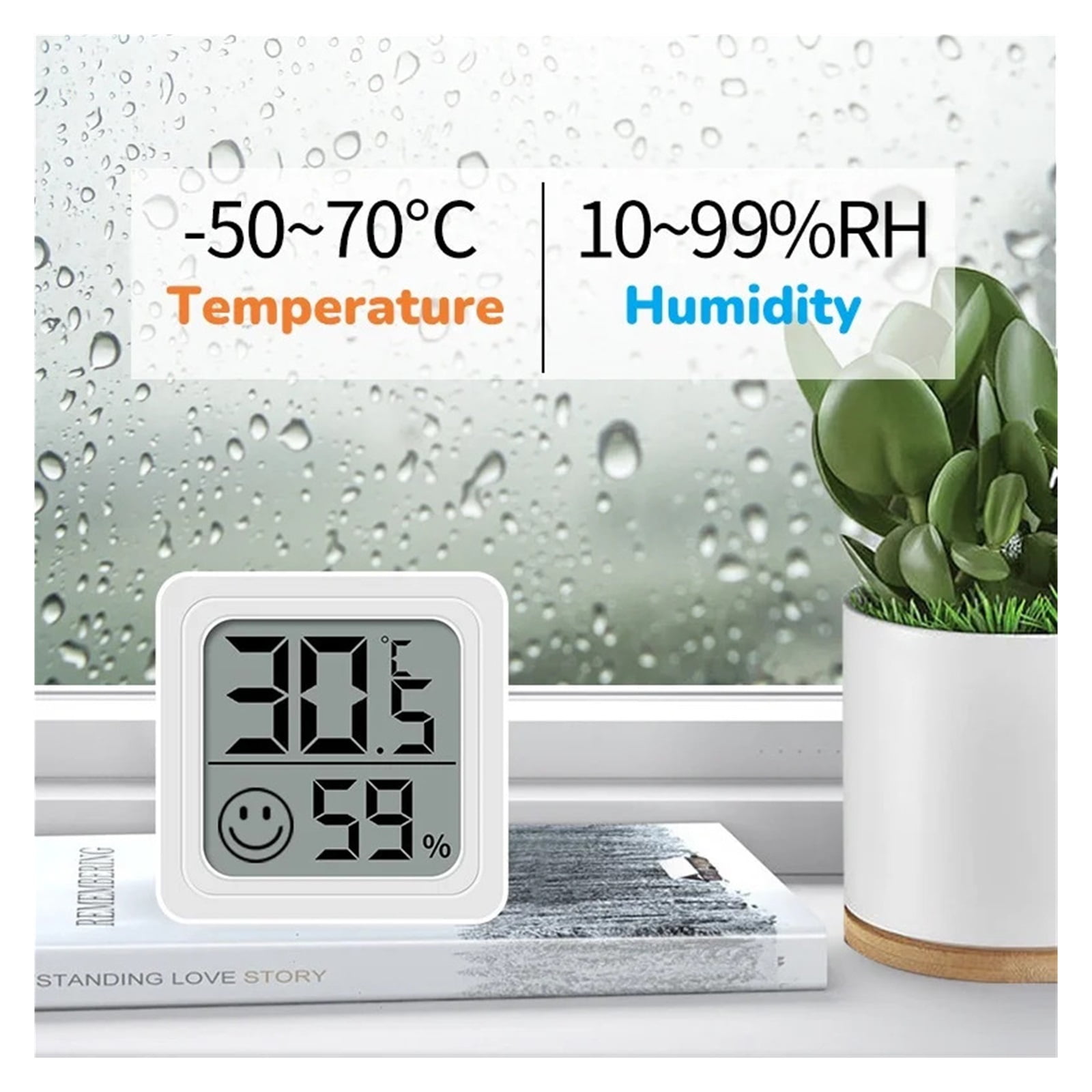 Mini Digital Hygrometer Indoor Humidity Meter with Temperature and Monitor for Cellar Greenhouse ,Simple Operation