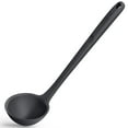 thumbnail image 1 of 13 inch Silicone Soup Ladle: U-Taste 600°F Heat Resistant Non-stick Seamless Rubber Large Kitchen Deep Serving Spoon with Non-slip Solid Long Handle for Cooking Sauce, Stews, Gravies, Chili (Black), 1 of 9