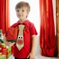 thumbnail image 1 of Corbata navideña para niños | Corbata elástica ajustable con estampado de dibujos animados | Disfraz festivo para niños y niñas, 1 of 6