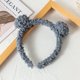 thumbnail image 1 of Versión coreana de aro para el pelo de oso para mujer, accesorios para el cabello para lavarse la cara que combinan con todo, bola para niños, aro de cabeza de terciopelo de cordero, azul y gris LingWen 9024715051684, 1 of 1