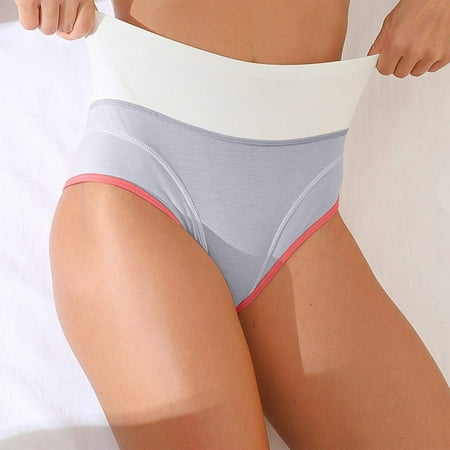 

DENGDENG Color Block Sexy Thongs for Women Pack Seamless High Waisted Cotton Panties