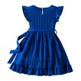 thumbnail image 4 of FhsagQ Dress Easter Dresses for Girls Size 6 Summer Toddler Children Girls Fly Sleeve Solid Bowknot Dresses Dress Clothes Girls Easter Dresses Size 14-16 Blue 4-5 Years, 4 of 9
