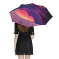 thumbnail image 5 of POBUDS Windproof Automatic Umbrella – Steel-Carbon Fiber Frame, UV-Blocking Black Coating Inside, Auto Open/Close - Cyber Neon Mountains, 5 of 8