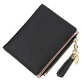 thumbnail image 1 of Bolso de mujer corto con hebilla multitarjeta, monedero con flecos cruzados y cremallera, bolso de mujer, 1 of 5