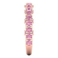 thumbnail image 4 of 3.13 ctw Wedding Band for Women - 18K Rose Gold Simulated Pink Diamond Stackable Eternity Ring, 4 of 6