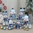 thumbnail image 5 of Blue Christmas Snowman Doll - Cute Rocking Fabric Snowman Figurine for Table Top Decor, Winter Holiday Home Decoration Gift for Family, 5 of 7